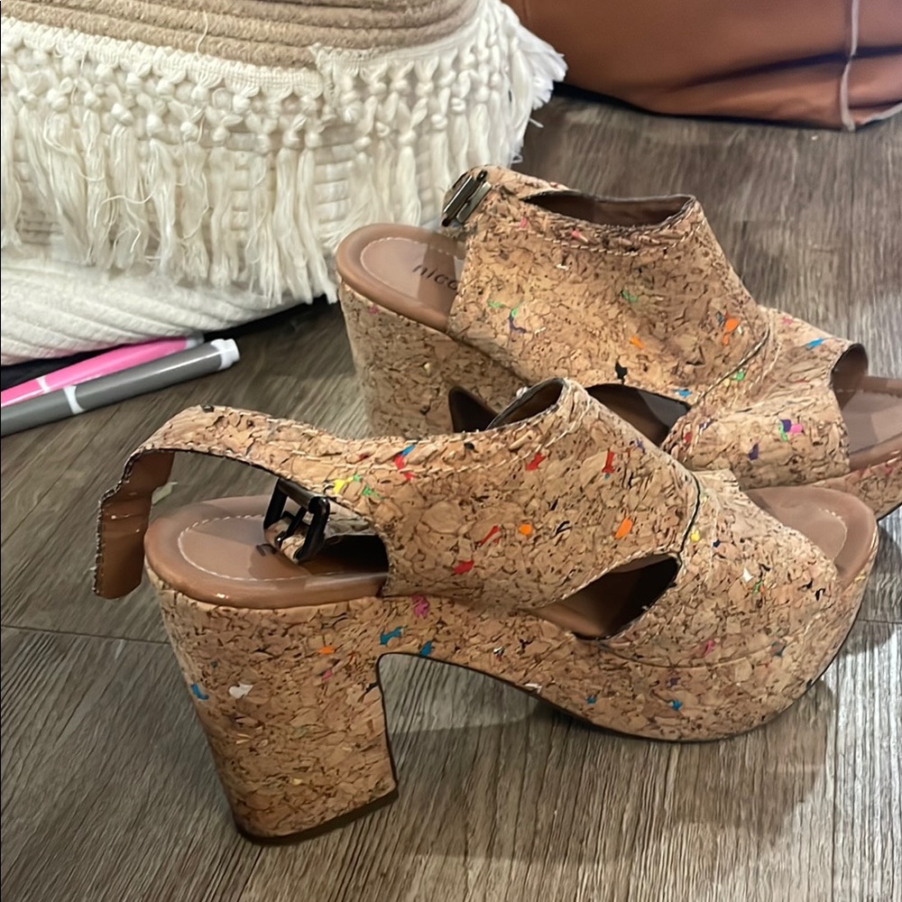 Nicole Women's Brown Wedge Sandals